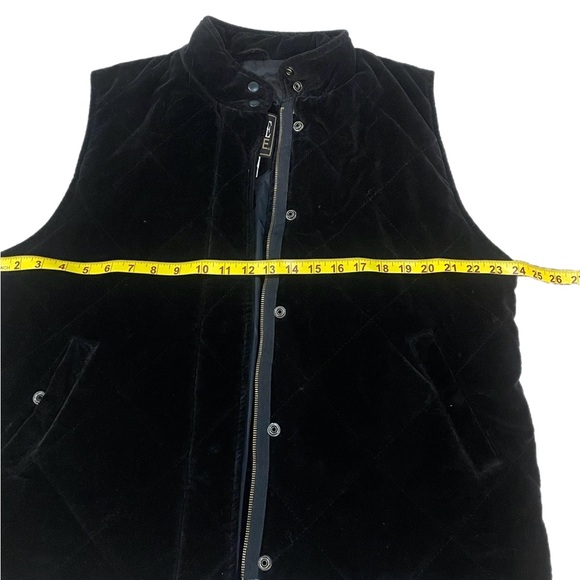 Vtg Retro 90s Women’s Climate Zone Black Velvet Diamond Quilted Vest Large - Picture 5 of 6